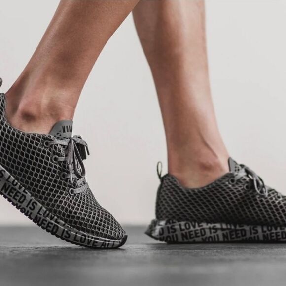 NOBULL WZEXOR All You Need Is Love Dark Grey Mesh Runners Sneakers - Picture 10 of 11